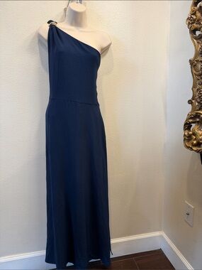 Nicole miller Navy One-Shoulder Maxi Dress summer nights cruise coastal wedding